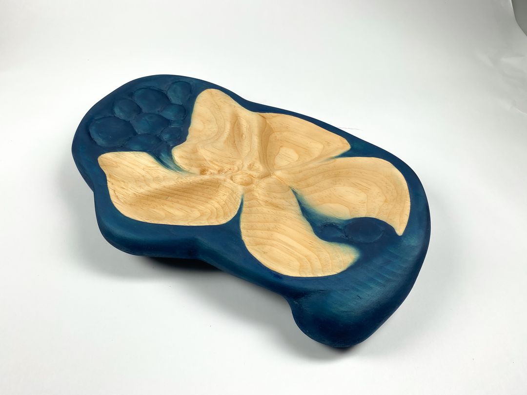 Wooden Sculpture (Indigo Dye)